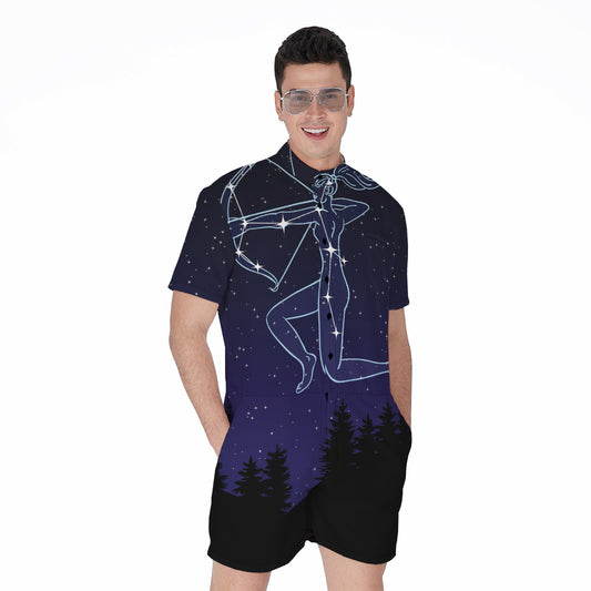 Sagittarius Constellation Print Men's Rompers