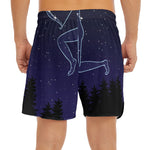 Sagittarius Constellation Print Men's Split Running Shorts
