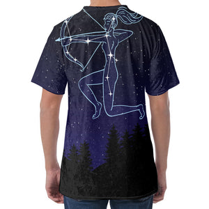 Sagittarius Constellation Print Men's Velvet T-Shirt