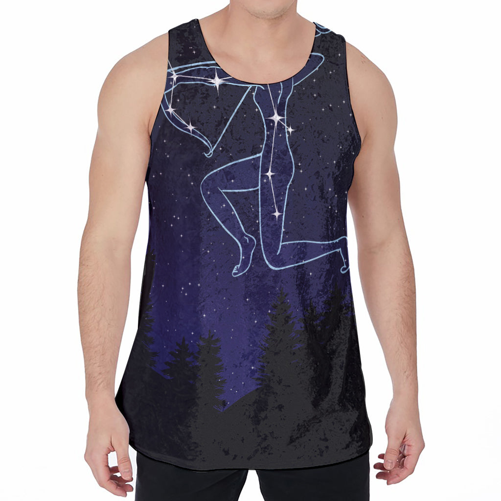 Sagittarius Constellation Print Men's Velvet Tank Top