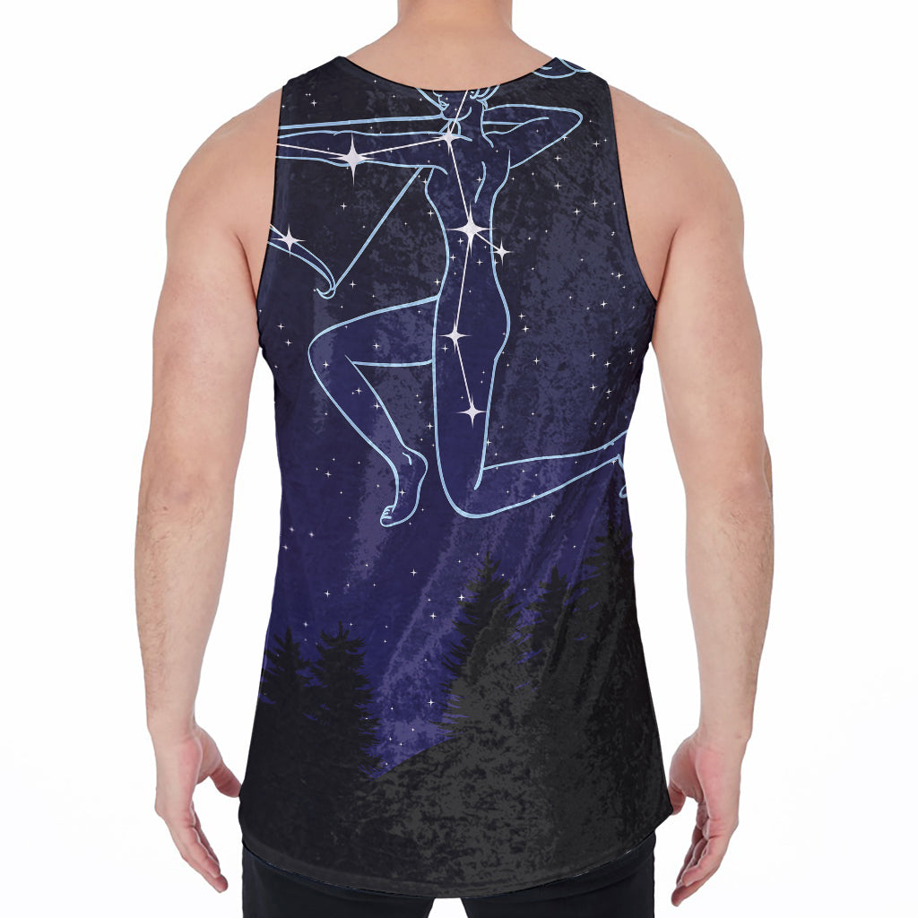 Sagittarius Constellation Print Men's Velvet Tank Top