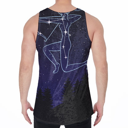 Sagittarius Constellation Print Men's Velvet Tank Top
