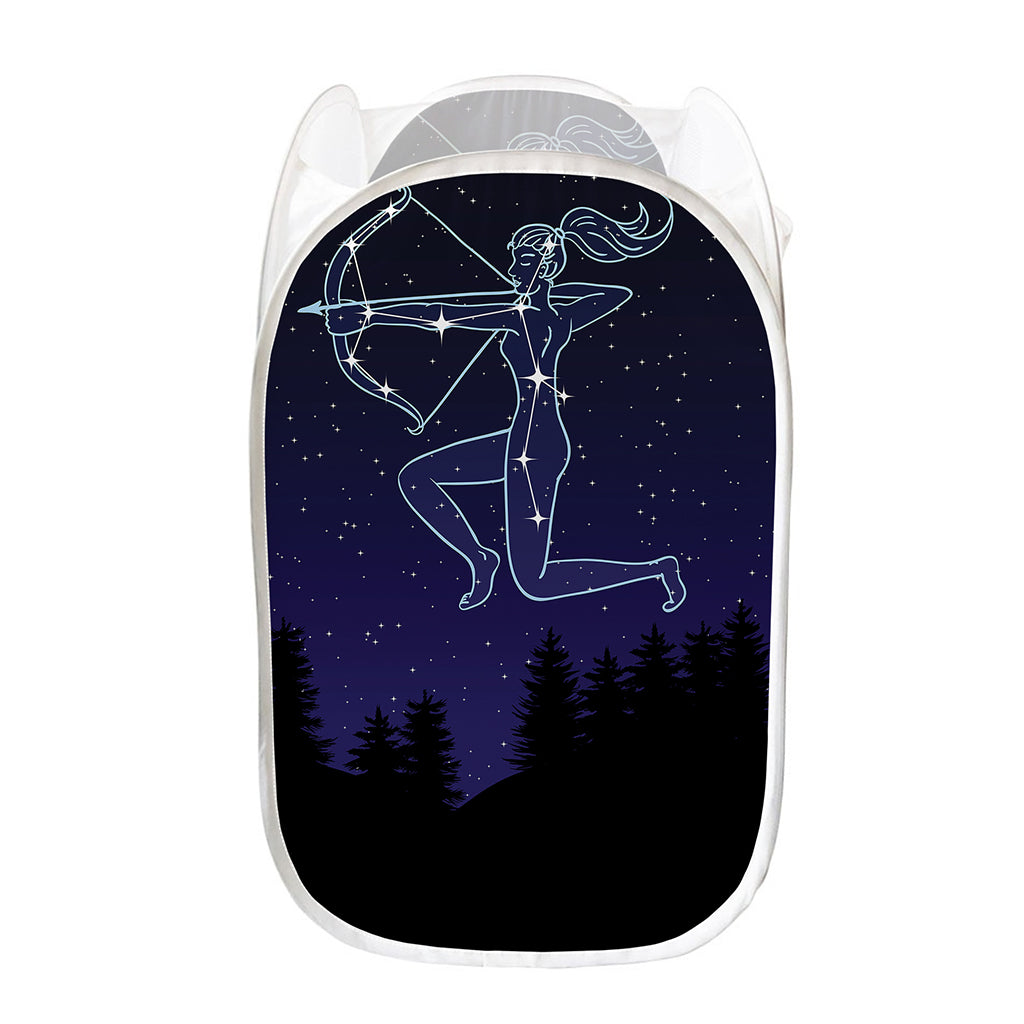 Sagittarius Constellation Print Mesh Laundry Hamper