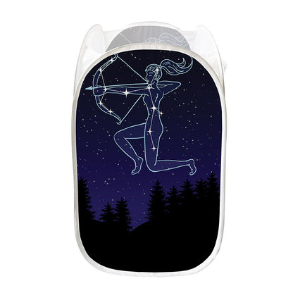 Sagittarius Constellation Print Mesh Laundry Hamper