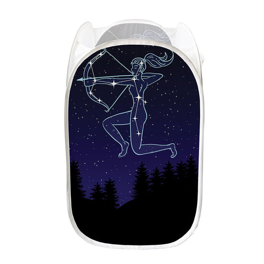 Sagittarius Constellation Print Mesh Laundry Hamper