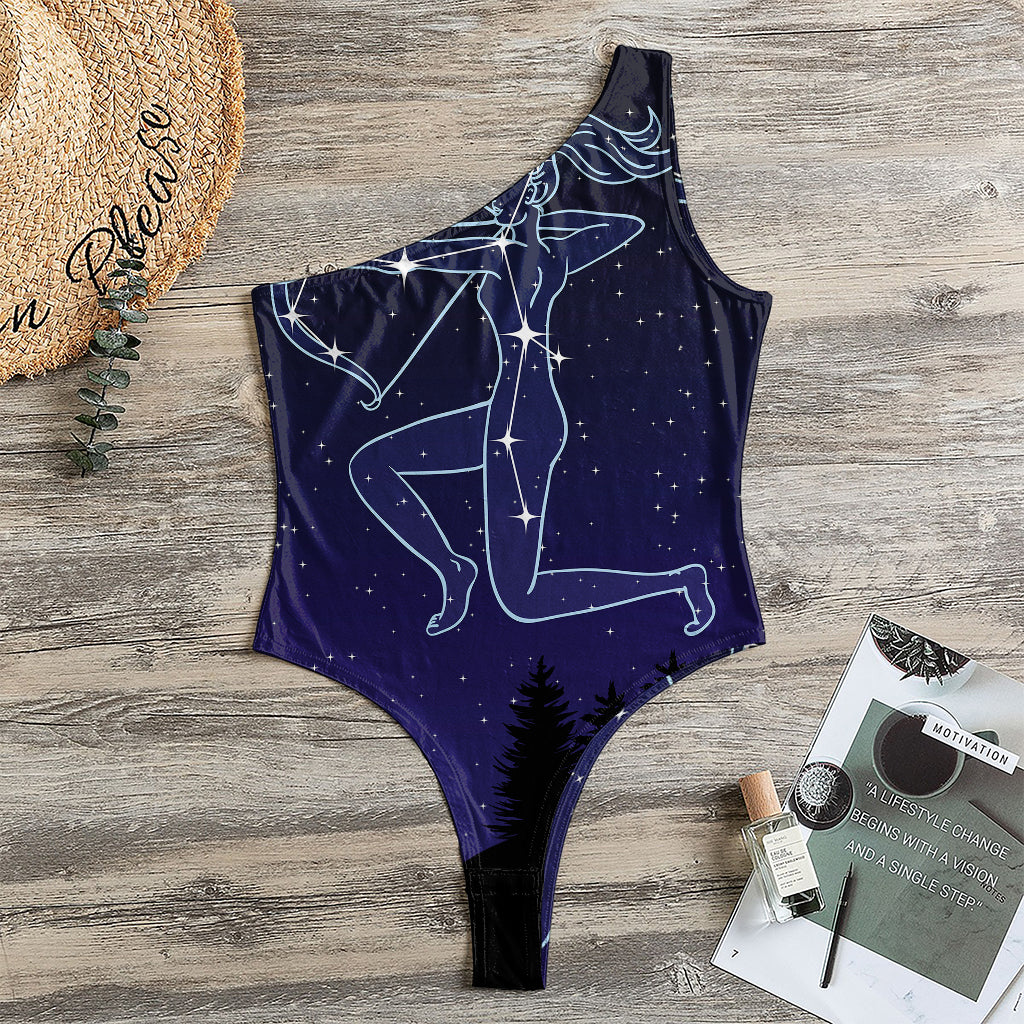 Sagittarius Constellation Print One Shoulder Bodysuit