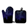 Sagittarius Constellation Print Oven Mitt And Pot Holder Set