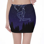 Sagittarius Constellation Print Pencil Mini Skirt
