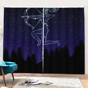 Sagittarius Constellation Print Pencil Pleat Curtains