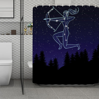 Sagittarius Constellation Print Polyester Shower Curtain