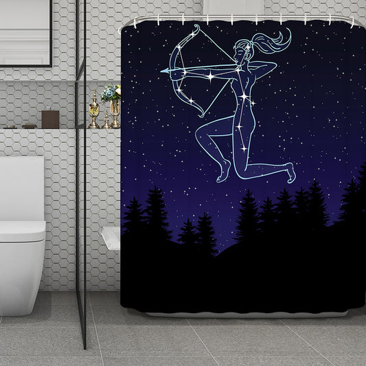 Sagittarius Constellation Print Polyester Shower Curtain