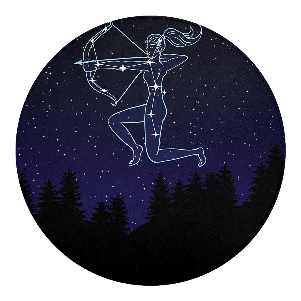 Sagittarius Constellation Print Round Blanket