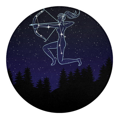 Sagittarius Constellation Print Round Blanket