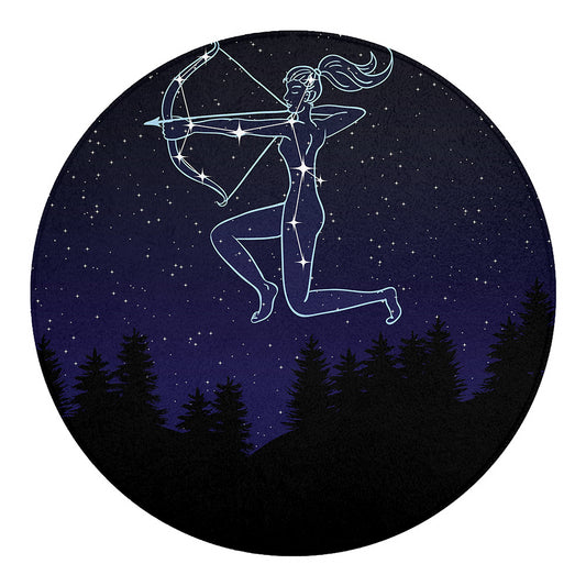Sagittarius Constellation Print Round Blanket