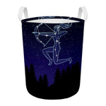 Sagittarius Constellation Print Round Laundry Basket