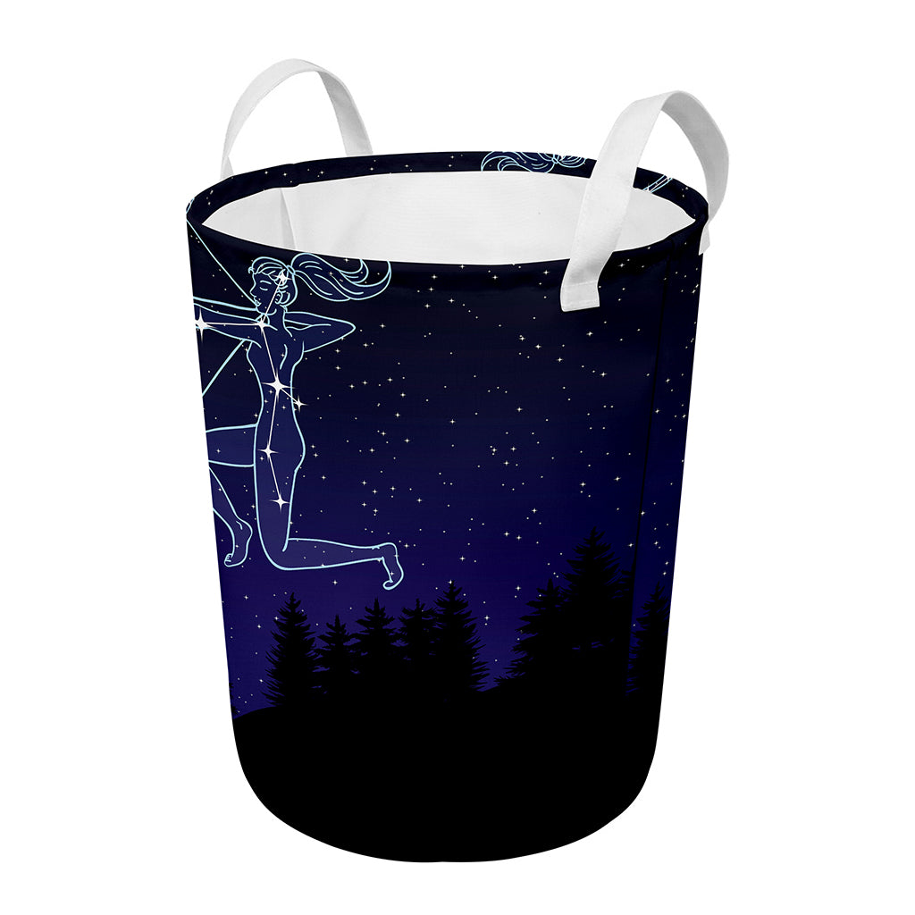 Sagittarius Constellation Print Round Laundry Basket