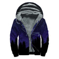 Sagittarius Constellation Print Sherpa Lined Zip Up Hoodie