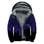 Sagittarius Constellation Print Sherpa Lined Zip Up Hoodie