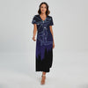 Sagittarius Constellation Print Short Sleeve Maxi Dress