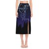 Sagittarius Constellation Print Side Slit Midi Skirt