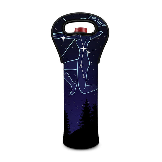 Sagittarius Constellation Print Single Neoprene Wine Tote