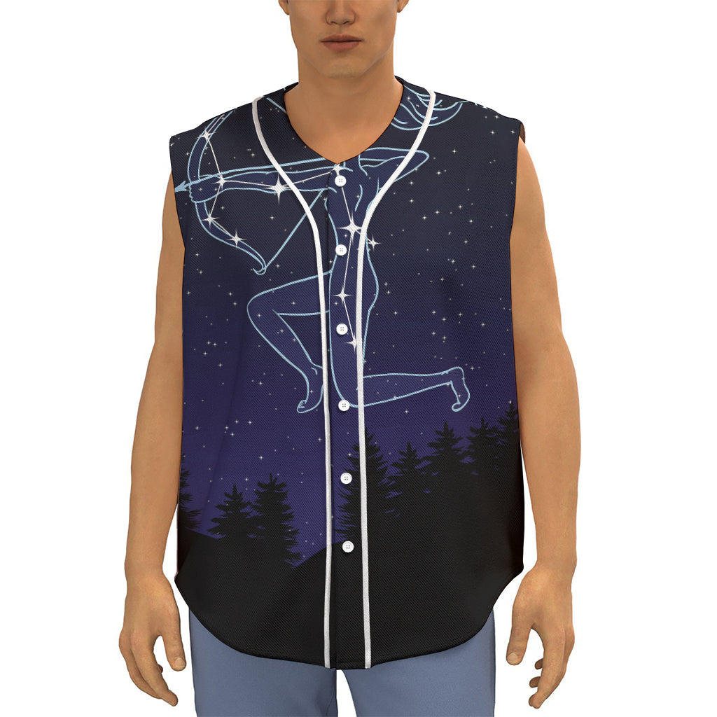 Sagittarius Constellation Print Sleeveless Baseball Jersey