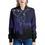 Sagittarius Constellation Print Women's Bomber Jacket