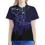 Sagittarius Constellation Print Women's Polo Shirt