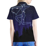 Sagittarius Constellation Print Women's Polo Shirt