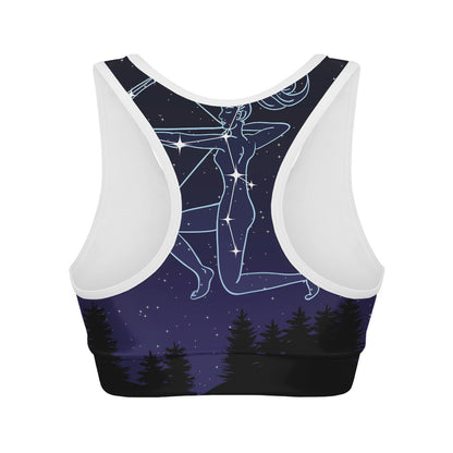 Sagittarius Constellation Print Women's Sports Bra