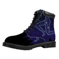 Sagittarius Constellation Print Padded Collar Lace Up Boots