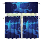 Sagittarius Horoscope Sign Print 3 Piece Kitchen Curtains