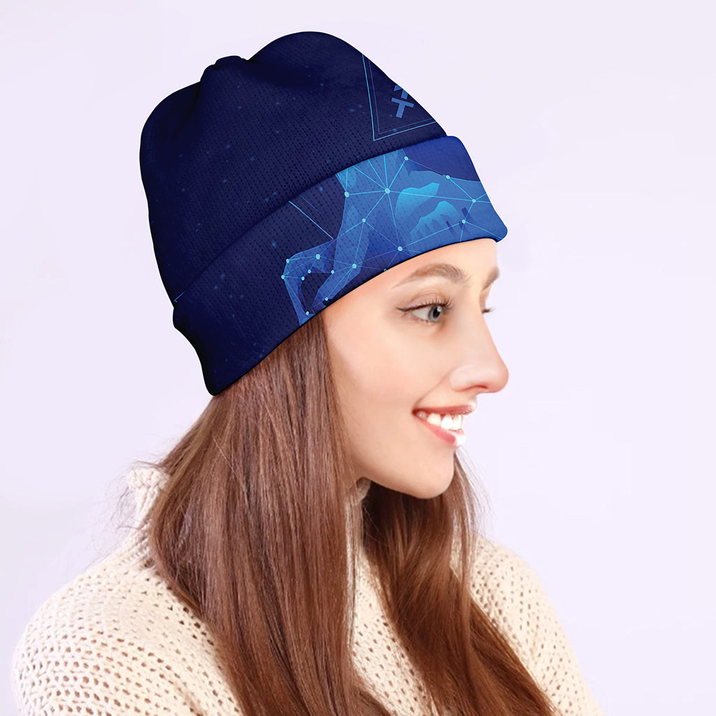 Sagittarius Horoscope Sign Print Beanie