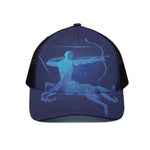 Sagittarius Horoscope Sign Print Black Mesh Trucker Cap
