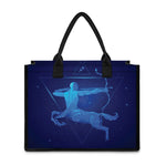 Sagittarius Horoscope Sign Print Canvas Tote Bag
