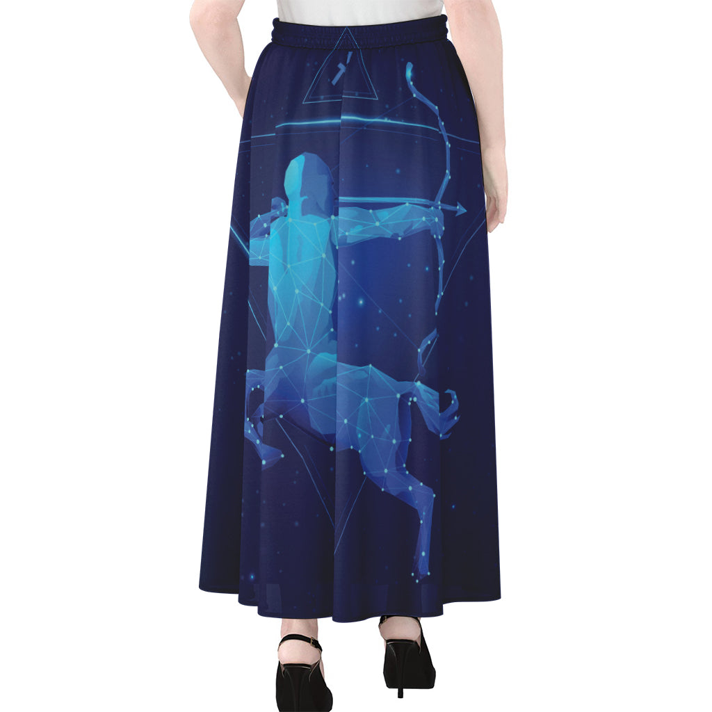 Sagittarius Horoscope Sign Print Chiffon Maxi Skirt