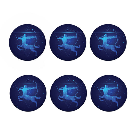 Sagittarius Horoscope Sign Print Coaster Set