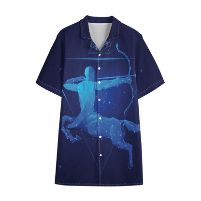 Sagittarius Horoscope Sign Print Cotton Hawaiian Shirt