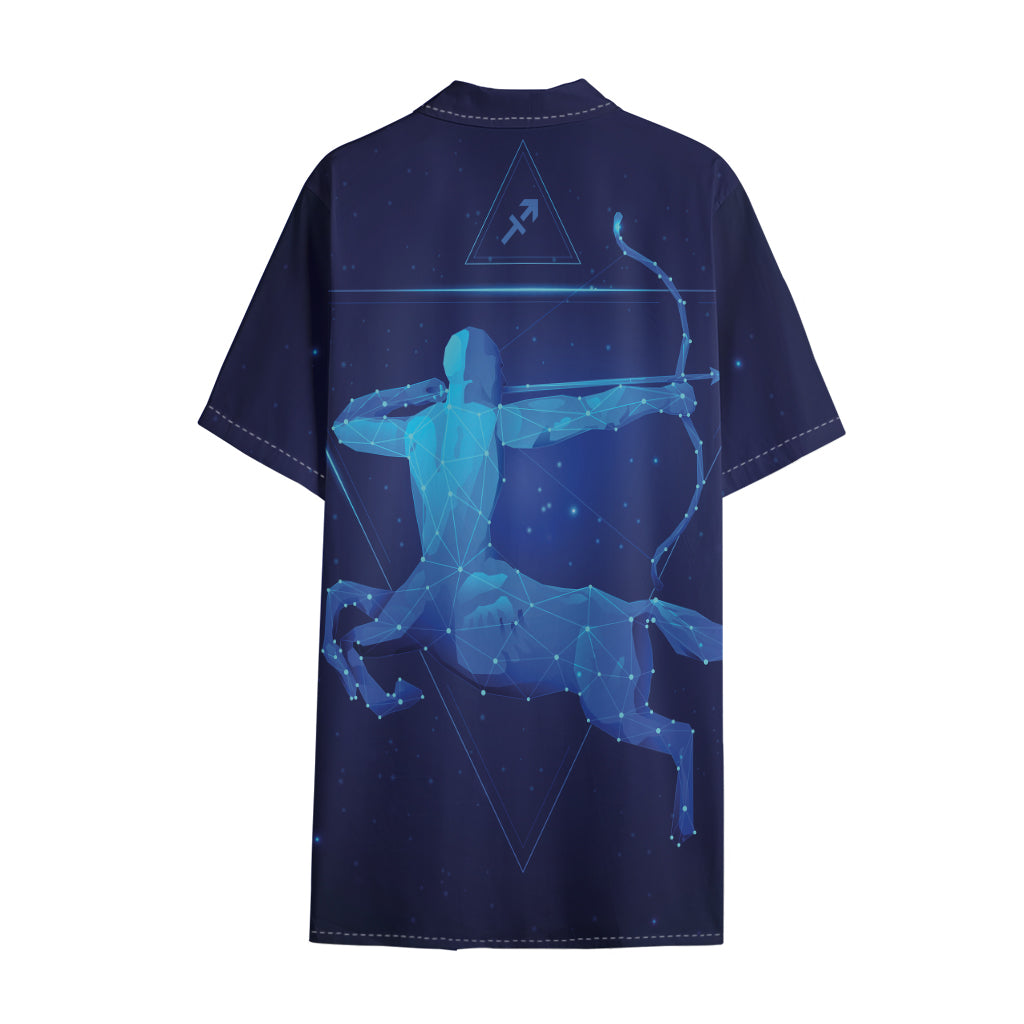 Sagittarius Horoscope Sign Print Cotton Hawaiian Shirt