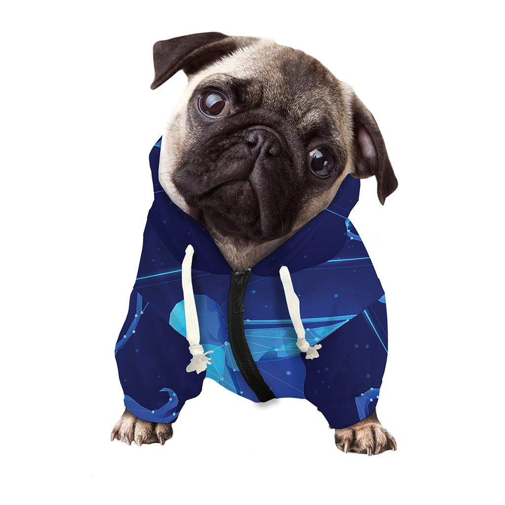 Sagittarius Horoscope Sign Print Dog Zip Up Hoodie