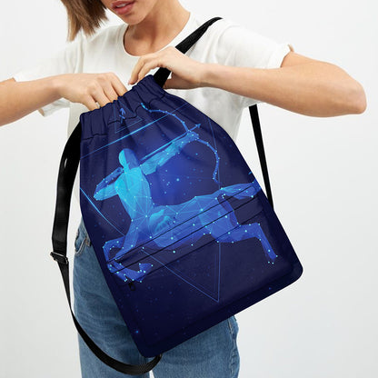 Sagittarius Horoscope Sign Print Drawstring Backpack