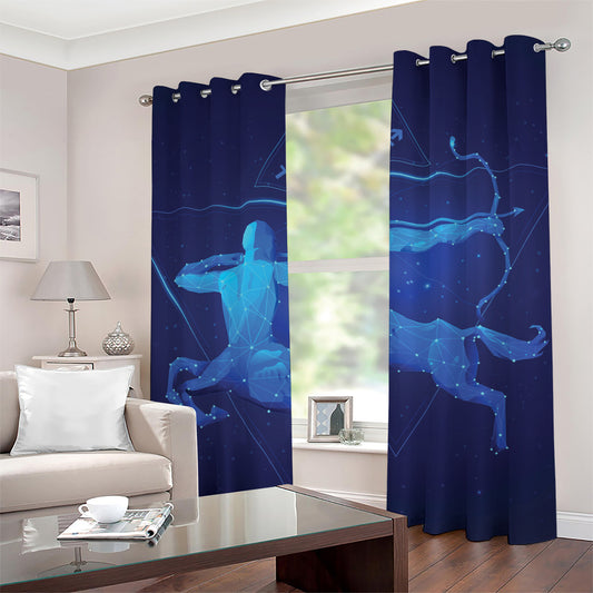 Sagittarius Horoscope Sign Print Grommet Curtains