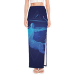 Sagittarius Horoscope Sign Print High Slit Maxi Skirt