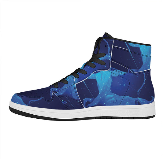 Sagittarius Horoscope Sign Print High Top Leather Sneakers