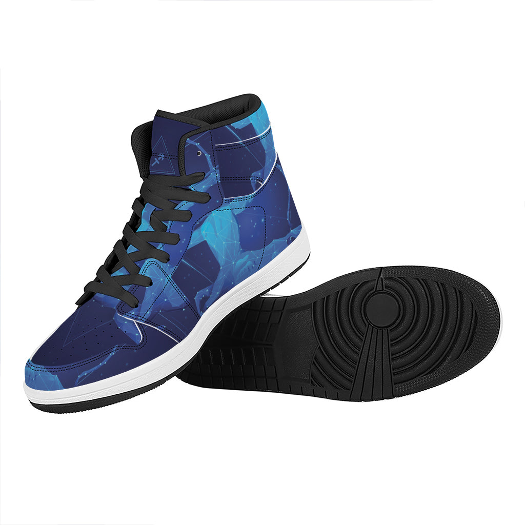 Sagittarius Horoscope Sign Print High Top Leather Sneakers