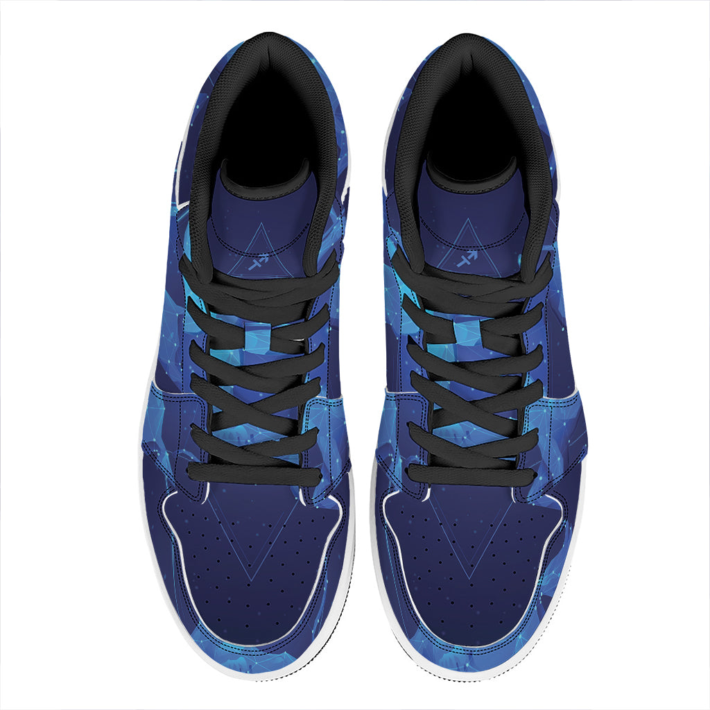Sagittarius Horoscope Sign Print High Top Leather Sneakers