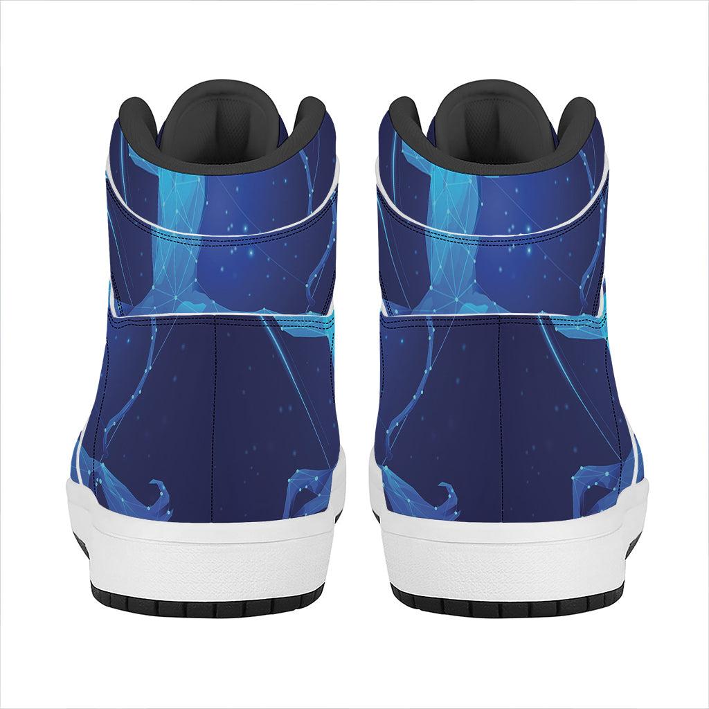 Sagittarius Horoscope Sign Print High Top Leather Sneakers