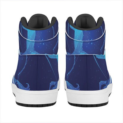 Sagittarius Horoscope Sign Print High Top Leather Sneakers