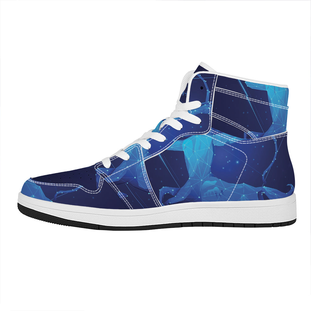 Sagittarius Horoscope Sign Print High Top Leather Sneakers