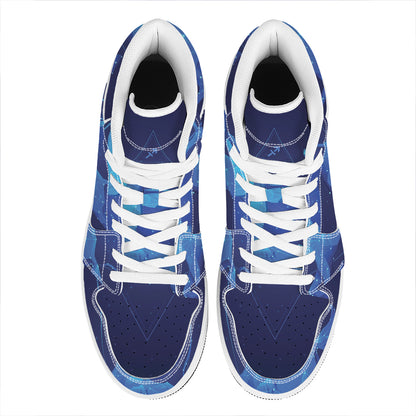 Sagittarius Horoscope Sign Print High Top Leather Sneakers